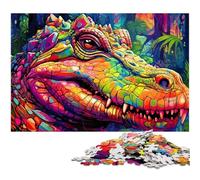 Puzzles colorés Crocodiles du Nil 1000 pièces pour Adultes Puzzles en Bois pour la décoration intérieure et Les Vacances 50x75cm / 19,68x29,52 Pouces