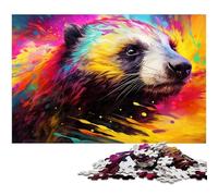 Puzzles colorés de 1000 pièces pour Adultes, Motif Blaireau à Miel, en Carton, à Faire soi-même, pour la décoration, pour Adultes, Famille, Cadeau de Vacances, 26 x 38 cm / 10,23 x 14,96 Pouces