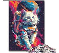 Puzzles colorés de Chats astronautes pour Adultes et Adolescents, Jouets éducatifs, Jeux Anti-Stress, Cadeaux du Père Noël Secret pour Les Enfants de 14 Ans et Plus (50x75cm)