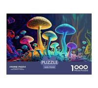 Puzzles colorés en Bois pour Adultes, 1 000 pièces, Motif Champignons, Jeux éducatifs pour Enfants (75 x 50 cm).