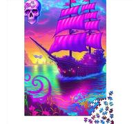Puzzles colorés en Bois représentant des Bateaux Pirates pour Adultes et Adolescents, Jeux de Famille, Cadeaux de Noël, 500 pièces (52 x 38 cm)