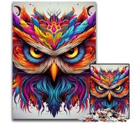 Puzzles colorés en Carton de 1 000 pièces représentant des hiboux pour Adultes, idéals pour Les Adolescents et Les collectionneurs, Cadeau de Voyage, activité familiale, 26x38cm / 10,23x14,96 Pouces