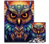 Puzzles colorés en Carton représentant des hiboux, 1 000 pièces, pour Adultes, idéal pour la décoration intérieure et Les fêtes de Fin d'année, 26x38cm / 10,23x14,96 Pouces