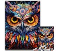 Puzzles colorés en Carton représentant des hiboux, 1 000 pièces, pour Adultes, idéal pour la décoration intérieure et Les fêtes de Fin d'année, 26x38cm / 10,23x14,96 Pouces