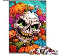 Puzzles colorés en Forme de crâne de Citrouille, 2000 pièces, pour Adultes, Cadeaux, Jouets éducatifs, Jeux familiaux avec Affiche et fiche de Questions (70x100cm)
