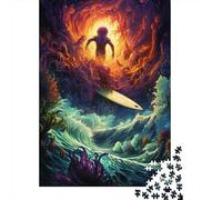 Puzzles colorés Fantaisie Surf Extraterrestre 500 pièces pour Adultes, Puzzles 500 pièces, Jouet Puzzle à Faire soi-même comme Cadeau d'anniversaire 500 pièces (52 x 38 cm)