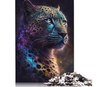 Puzzles colorés Motif léopard Galaxie pour Enfants à partir de 12 Ans, Cadeau de Noël, 1 000 pièces (75 x 50 cm)