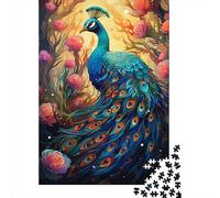 Puzzles colorés psychédéliques Animaux Paon pour Adultes Puzzles 500 pièces pour Adultes Puzzle 500 pièces Puzzle Cadeaux 500 pièces (52x38cm)