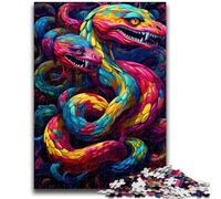 Puzzles colorés représentant des Serpents, 1 000 pièces, pour Adolescents, Cadeaux pour Toute la Famille (38x26cm)