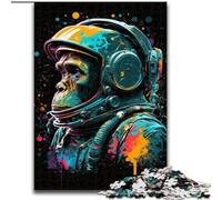 Puzzles colorés représentant des singes astronautes pour Adultes et Adolescents, Cadeau d'anniversaire idéal pour Tuer Le Temps, décoration Murale pour Les 14 Ans et Plus (26x38cm)