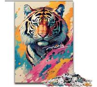 Puzzles colorés représentant des Tigres pour Adultes 1000 pièces, à partir de 14 Ans Jeu de Noël Anti-Stress pour Femmes (26x38cm)