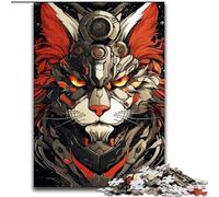 Puzzles colorés Robot Fox Art pour Adultes et Adolescents 1000 pièces, Jouets éducatifs et éducatifs, Jeux familiaux avec Affiche et fiche de Questions-réponses (50x75cm)