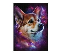 Puzzles Cosmic Corgi Portrait Puzzles pour Adultes - Jeu Manuel - Défi Difficile - Idéal comme Cadeau pour Toute La Famille 1000pcs(38x26cm)