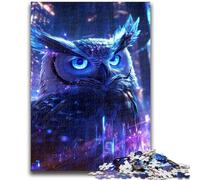 Puzzles Cosmic Owl pour Adultes 1000 pièces, Jeu Stimulant, Chaque pièce est Unique - Jeu Familial Stimulant 26x38cm
