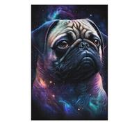 Puzzles Cosmic Pug Portrait Print-6 Puzzles pour Adultes - Jeu Manuel - Défi Difficile - Idéal comme Cadeau pour Toute La Famille 1000pcs(75x50cm)