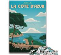 Puzzles Côte d'Azur 1000 pièces pour Adolescents, Jeux stimulants, décoration Murale, Cadeaux d'anniversaire et de Noël Uniques, 1000 pièces (26x38cm)
