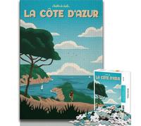 Puzzles Côte d'Azur pour Adolescents 1000 pièces, Jeu Stimulant et Jeu Familial avec des pièces entièrement emboîtables de Formes aléatoires 50x75cm