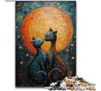 Puzzles Couple Chat pour Adultes 1000 Pièces, pour 14 Ans et Plus, Jeux Amusants, Activités Amusantes à la Maison, Cadeaux d'anniversaire, Cadeaux de Voyage (50x75cm)