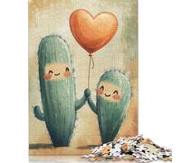 Puzzles Couple de Cactus Amoureux pour Adultes 1000 Pièces Puzzle pour Adultes et Adolescents Jeu Familial 1000pcs (75x50cm)