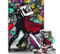Puzzles Couple Graffiti 1000 pièces pour Adultes, Staycation Kill Time, Chaque pièce est Unique - Jeu Familial Stimulant et Amusant (38x26cm)