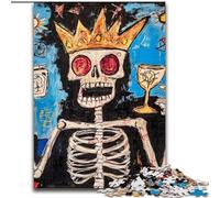 Puzzles Couronne de crâne Style Basquiat pour Adultes et Adolescents, Jeux Amusants en Famille, activités Amusantes à la Maison, Cadeau d'anniversaire, Cadeaux de Voyage (50x75cm)