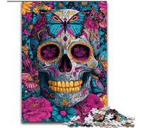 Puzzles Crâne et Papillon pour Adolescents, Jouets Addictifs pour la Décoration de la Maison 50x75cm