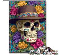 Puzzles Crâne Mexicain 1000 Pièces pour Adolescents, Jouets de Divertissement Familial, pour Toute la Famille (26x38cm)