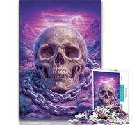 Puzzles Crâne Violet pour Adultes 1000 Puzzles, Difficile à Compléter mais Amusant Et Humoristique Décoration Intérieure Unique Et Cadeaux 38x52cm