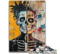 Puzzles Crânes de Style Basquiat pour Adolescents 1000 pièces, Jeu Familial Anti-Stress, Défi Difficile, Collection d'artistes, Beaux-Arts (38x26cm)