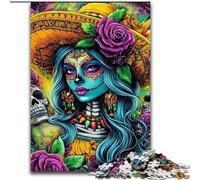 Puzzles Crânes Mexicains pour Filles, pour Adultes et Adolescents, à partir de 14 Ans, Art Déco, Jeux en Famille, Cadeaux de Noël et d'anniversaire (26x38cm)