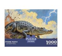 Puzzles Crocodile 1000 Pièces pour Adultes,Rive sous tempête de Pluie Un Jeu De Dexérité Très Difficile Puzzle Jeu Éducatif l'art De La Décoration Moderne 38x26cm/1000pcs