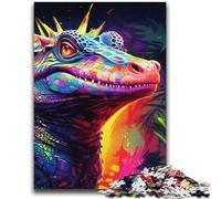 Puzzles Crocodiles Colorés pour Adolescents 1000 Puzzles, Jouets Éducatifs et Apprentissage, Jeux Familiaux, Cadeaux d'anniversaire Uniques (38x52cm)