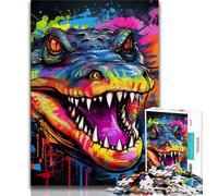 Puzzles Crocodiles colorés pour Adultes, Jouets éducatifs et éducatifs, Jeux familiaux avec Affiche et fiche de Questions-réponses (75x50cm)
