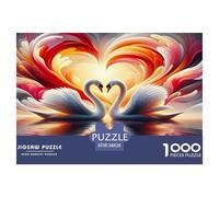 Puzzles Cygne 1000 Pièces pour Adultes,Lac de lumière et d'ombre rêveur Un Jeu De Dexérité Très Difficile Puzzle Jeu Éducatif l'art De La Décoration Moderne 38x26cm/1000pcs