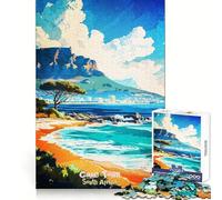 Puzzles d'affiches côtières du Cap, Afrique du Sud, pour adultes, 1000 pièces, concentration, capacité de concentration, divertissement anti-stress, s'emboîtent parfaitement, idéal pour Noël (38x52cm)