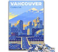 Puzzles d'affiches de Paysage Urbain de Vancouver pour Adultes 1000 pièces, Jeu Stimulant et éducatif en Famille pour Anniversaire, Noël 2000 pièces (70x100cm)