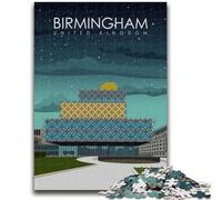 Puzzles d'affiches de Voyage à Birmingham 1000 pièces pour Adultes, à partir de 14 Ans, Casse-têtes, Jeux en Famille, Cadeaux d'anniversaire de Noël 1000 pièces (50x75cm)