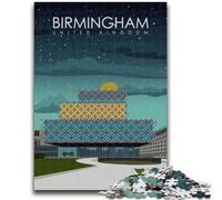 Puzzles d'affiches de Voyage à Birmingham pour Adultes et Adolescents, à Assembler soi-même, à Offrir en Cadeau à Toute la Famille, pour 14 Personnes (1000 pièces, 26x38cm)