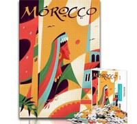 Puzzles d'affiches de Voyage au Maroc pour Adultes et Adolescents, Jouets éducatifs et Anti-Stress, adaptés à la décoration de Bureau, 50x75cm