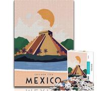 Puzzles d'affiches de Voyage au Mexique pour Adultes et Adolescents, 1 000 pièces, Jouet éducatif et décompressant, idéal pour la décoration de Bureau, 50x75cm