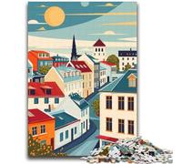 Puzzles d'affiches de Voyage de Reykjavik pour Adultes et Adolescents, stimulent Le Cerveau, stimulent la Patience, Jouets addictifs, décoration Parfaite, 2000 pièces (70x100cm)