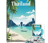 Puzzles d'affiches de Voyage en Thaïlande pour Adolescents, Aidez Le Cerveau à exercer des Jouets addictifs pour cultiver la Patience Une œuvre d'art 38x26cm