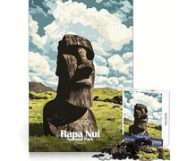 Puzzles d'affiches du Parc National de Rapa NUI pour Adultes 1000 pièces Renforce la mémoire Soulage l'anxiété Bords Lisses Surprise chaleureuse (50x75cm)