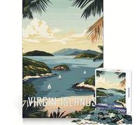Puzzles d'affiches du Parc National des îles Vierges pour Adultes 1000 pièces Exercice Intelligent et ludique Bords précis pour Les fêtes (50x75cm)
