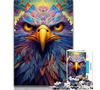 Puzzles d'aigle colorés pour Adultes et Adolescents, 1000 pièces, Difficiles à compléter, mais Amusants et Humoristiques, avec Une Affiche et Une fiche de Questions-réponses Assorties (38x26cm)
