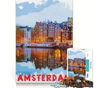 Puzzles d'Amsterdam pour Adolescents 1000 pièces,Jeu de réflexion Amusant,Connexion Fluide et agréable pour Passer Le Temps (50x75cm)