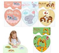 Puzzles d'animaux de dessin animé, jouet de puzzle d'animaux, Ensemble de puzzle de dessin animé éducatif, Jouets casse-tête, puzzle de cartes de vœux pour la journée des, la saint-valentin, le rasse