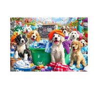 Puzzles d'animaux | Défi sur Le Thème Chien Et Lessive - Puzzle De 1000 Pièces avec des Lettres Au Dos | Activité Ludique pour Toute la Famille Hommes et Femmes