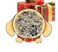 Puzzles d'animaux - Jouet assorti avec cadre de chien, puzzle en bois coloré, couverture de passeport familial, puzzle de table éducatif | Décoration créative d'activité cérébrale pour adolescents