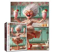 Puzzles dansants grand-mère pour adultes - 1000 pièces - Sundaes aux fraises - Pour bricolage - Pour décoration de la maison - Difficile et défi - Grand puzzle familial - Cadeau unique